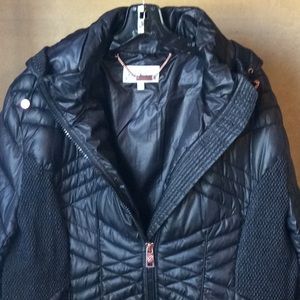 FINAL SALE PRICE Nicole Miller Detailed Blk Hooded Puffer Coat 2XL